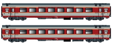 L.S. Models LS40077DC - H0 - 2-tlg. Set Personenwagen Aquitaine, SNCF, Ep. IV